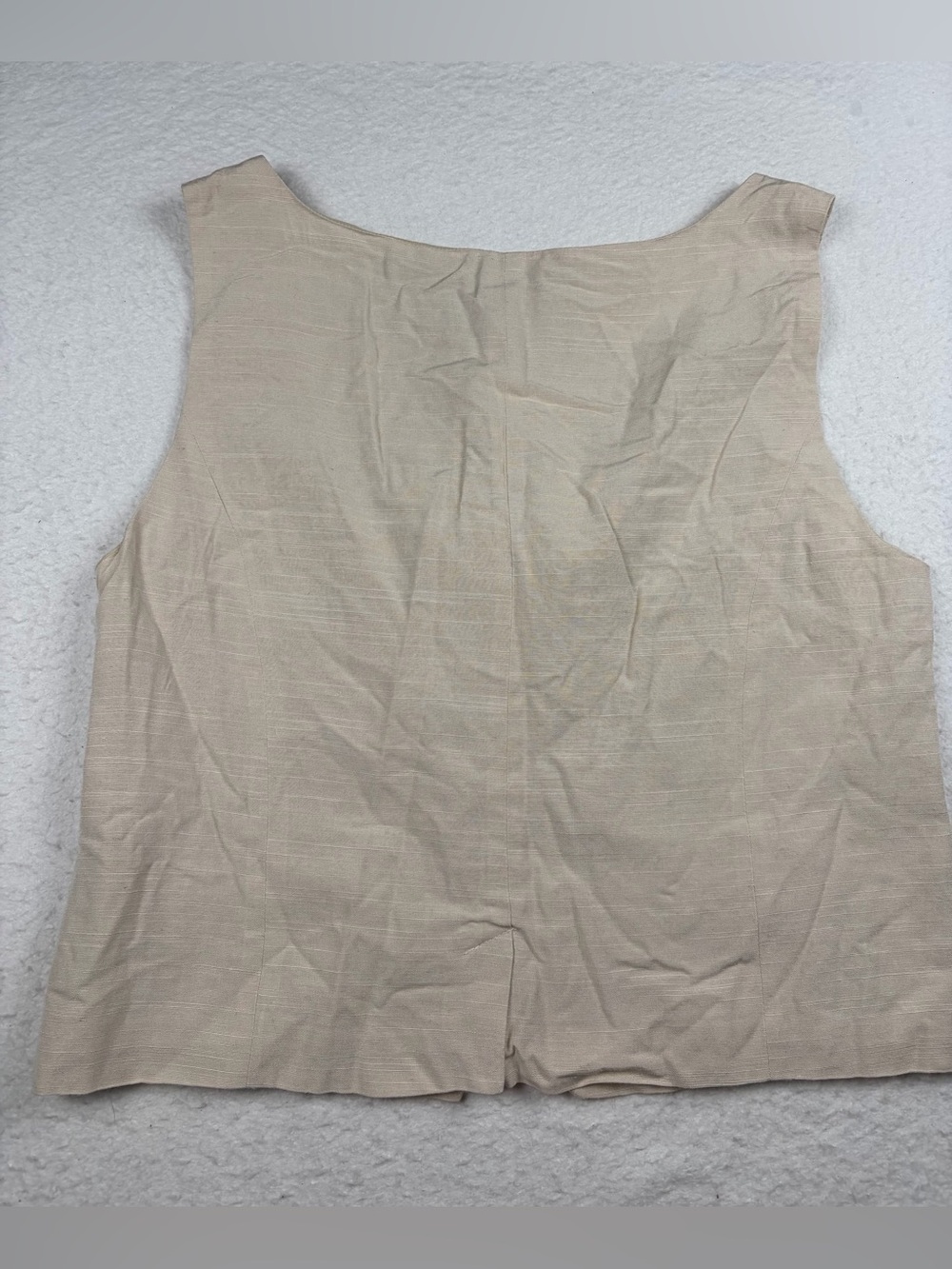 Vigoss NWT Bow Front Square Neck Linen Blend Vest Top Cream XL - Picture 5 of 9